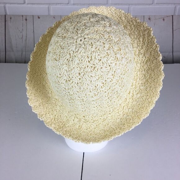 Womens Summer Prairie Ivory Roll Up Hat Country Style - Picture 3 of 7